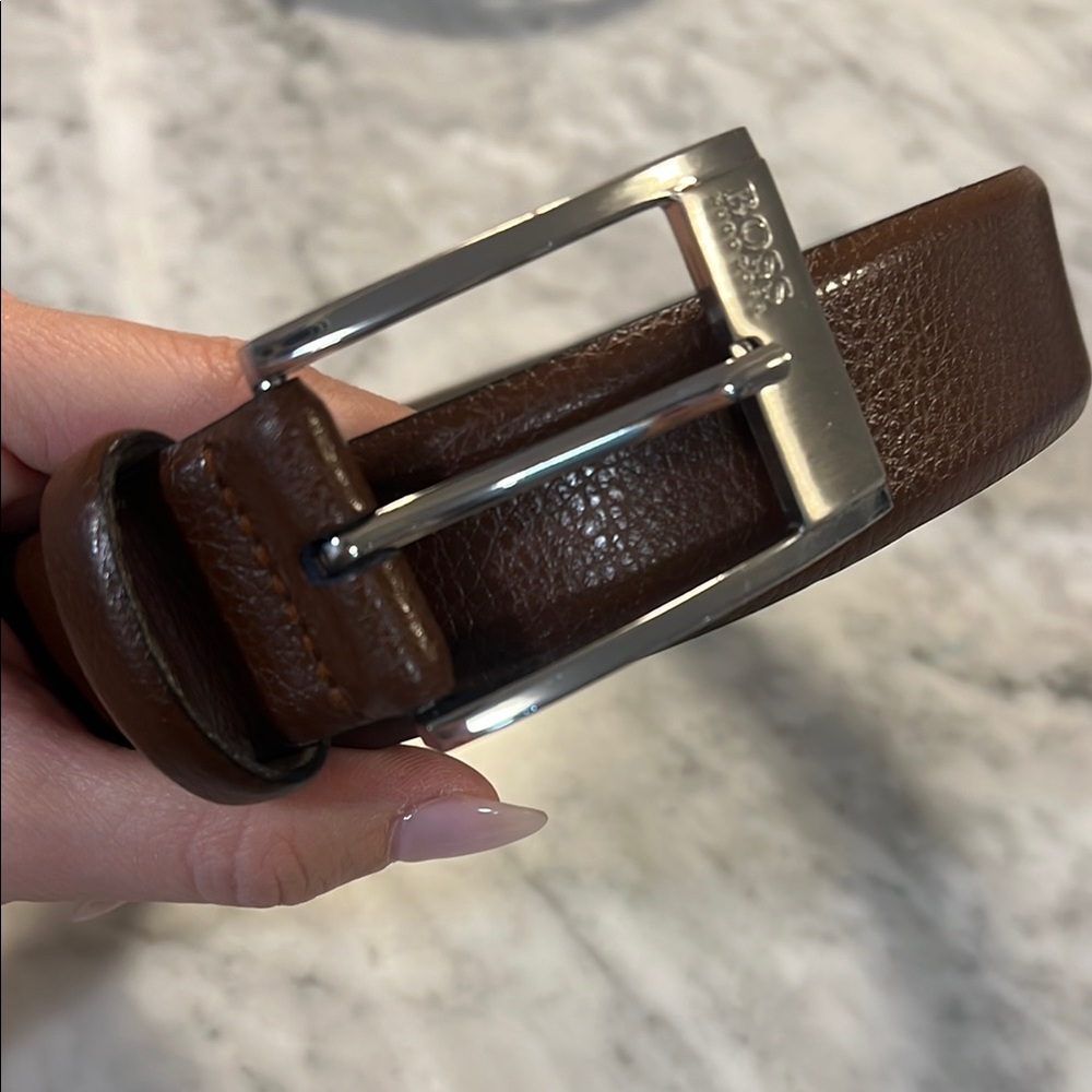 BOSS Men's Brown Leather Belt